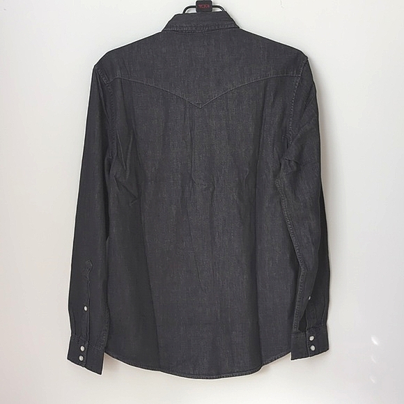 Men's Amazon Essentials Tailored Slim Fit Denim Western Button Up Shirt Small - Picture 5 of 8